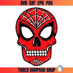 spiderman sugar skull svg, spiderman skull svg, dead skull