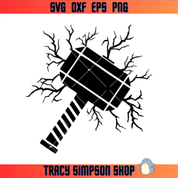 thor hammer with lightning bolt svg, thor hammer svg, thor