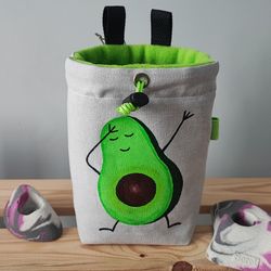 handmade chalk bag avocado for climber