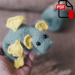 Narissa the dragon knitting pattern. Knitted amigurumi Dragon step by step tutorial. DIY knitted gift. English PDF