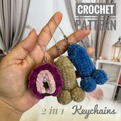 crochet pattern keychain penis toy vagina toy - amigurumi tutorial pdf file