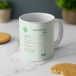 prescription tea coffee mug personalised hot chocolate coffee lovers gift idea birthday tea cup