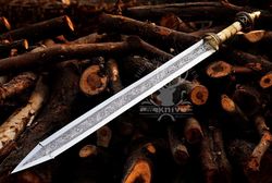 historical roman gladius sword 36" handmade stainless steel camel bone handl