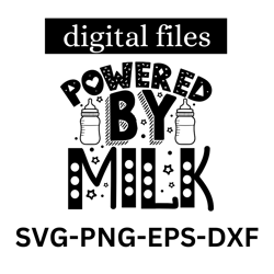 powered by milk svg | milk svg | power svg | funny baby svg | funny quote svg | baby cut file | baby quote svg | newborn