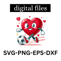 png only funny heart playing soccer valentines day png, soccer heart png, valentines day png, digital download