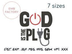 god is plug embroidery design