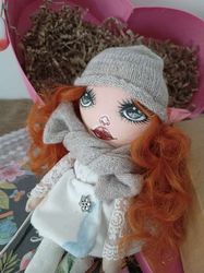 waldorf doll handmade rag doll toy, interior face painting doll, , gift