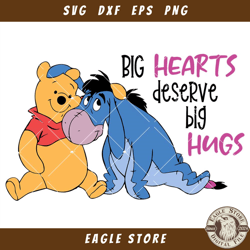big hearts deserve big hugs svg, donkey svg, bear svg