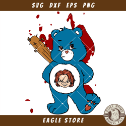 care bear chucky svg, cute bear halloween svg, chucky doll