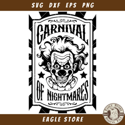 carnival of nightmares svg, halloween clown svg, halloween