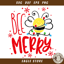 christmas bee svg, bee merry svg, cute christmas bee svg (1)