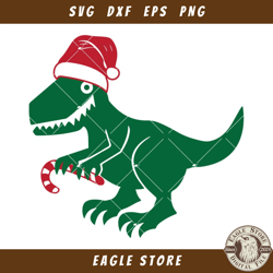 dinosaur wearing santa hat svg, dinosaur kids svg, santa t-rex svg