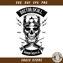 doctor skull svg, horror hospital svg, medical skull svg