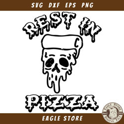 rest in pizza svg, funny halloween skull pizza svg, skull