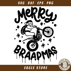 Santa Dirt Bike Svg, Merry Braapmas Svg, Funny Christmas Svg