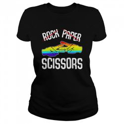 rock paper scissors lesbian bi homosexual lgbtq couple pride shirt