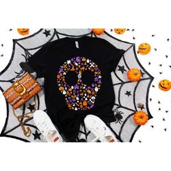 halloween skull shirt , halloween shirt, pumpkin cute halloween shirt, sparkle halloween shirt, halloween costume shirt,