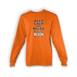keep calm weve got mixon adult long sleeve t-shirt orange  bengals  cincinnati  made to order with love
