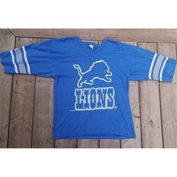 killer vintage 1995 detroit lions nfl 34 sleeve jersey style single-stitched t-shirt made in usa large