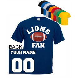 lions men shirt infant t-shirt sport customized personalized name and number child boy kids shower baby