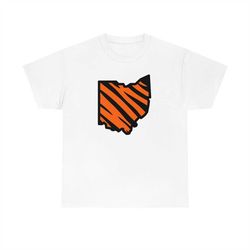 ohio state bengal tiger stripes cincinnati football fan gear gift idea adult mens womens unisex heavy cotton short sle