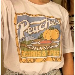 peaches records shirt , records and tapes tshirt , records tshirt , 70s vintage t shirt , 1970 tshirt men  women , musi
