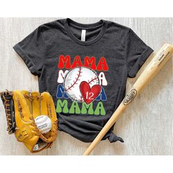 personalized baseball mom shirt, baseball mama shirt for mothers day, sports mom life shirt, game day shirt, baseball cu