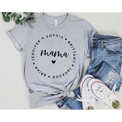 personalized mama shirt with kids names, funny mama shirt for mothers day, gift for mom, mothers day gift for grandma, c