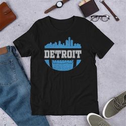 retro detroit football vintage city skyline t-shirt
