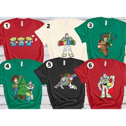 toy story christmas shirts, toy story christmas characters shirt, tree rex, stich, woody, jessie, buzz lightyear, christ