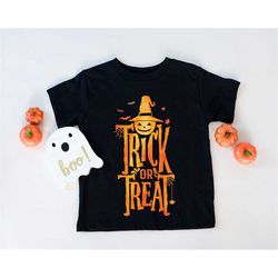 trick or treat shirt , halloween shirt, pumpkin halloween shirt, halloween costume shirt, witch hat shirt