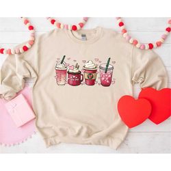 valentine coffee sweatshirt, womens valentines day sweatshirt, womens valentines day sweater, valentines day shirt, vale