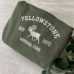 embroidered yellowstone national park sweatshirt, wyoming sweatshirt, yellowstone sweatshirt, gift for him, gift for her