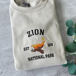 embroidered zion national park sweatshirt, utah sweatshirt, embroidered zion sweater, gift for him, gift for her, unisex