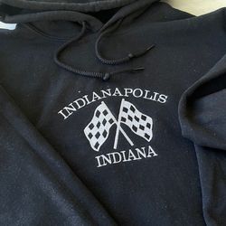 indianapolis indiana sweatshirt, embroidered sweatshirt, embroidered hoodie indiana, indiana sweatshirt, indiana hoodie,