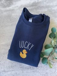 lucky duck sweatshirt, lucky ducky sweatshirt, lucky crewneck, funny saying, cute sweater, duck sweatshirt