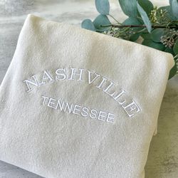 nashville tennessee embroidered sweatshirt, tennessee sweatshirt, city sweatshirt, embroidered city sweatshirts, hoodie,