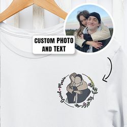customized couple photo embroidered sweatshirt, gift for valentines day, couple photo embroidered hoodie, gift from boyf