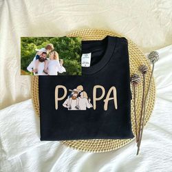 customized dad in family photo embroidered sweatshirt, gift for fathers day, family photo embroidered hoodie, gift from