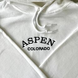 aspen colorado embroidered hoodie, colorado sweatshirt, fall embroidered hoodie, fall trendy hoodie, colorado shirt