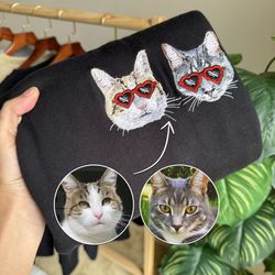 embroidered custom cat from your photo sweatshirt embroidered custom dog from your photo sweatshirt custom valentines ca