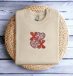 embroidered xoxo valentine sweatshirt valentines sweatshirt love heart sweatshirt cute valentines sweater teacher valent