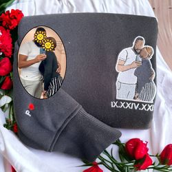 valentines day shirt custom embroidered portrait sweatshirt from your photo embroidered picture sweatshirt matching coup