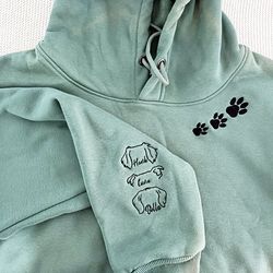 custom embroidered pet sweatshirts,pet lover gifts,embroidered with dog ear outline,dog embroidered sweatshirt, dog dad