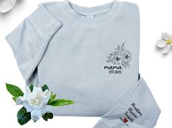 custom mama floral embroidered sweatshirt, mama comfort colors sweatshirt, cute mothers day gift,mama sweatshirt, new mo