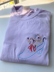 jaq and gus gus cinderella slipper embroidered t-shirt  disney embroidered t-shirt