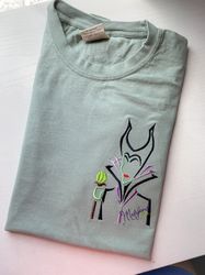 maleficent embroidered shirt  disney villain embroidered shirt  disney halloween shirt