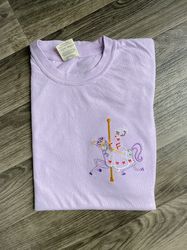 mary poppins carousel embroidered t-shirt  disney world embroidered t-shirt  disneyland embroidered t-shirt  embroidered
