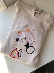 mickey and figment embroidered sweatshirt - disney world - disneyland embrodiered crewneck- hoodie