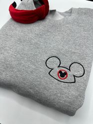 mickey ear hat embroidered sweatshirt  disney world  disneyland embroidered crewneck  hoodie  quarter zip  full zip